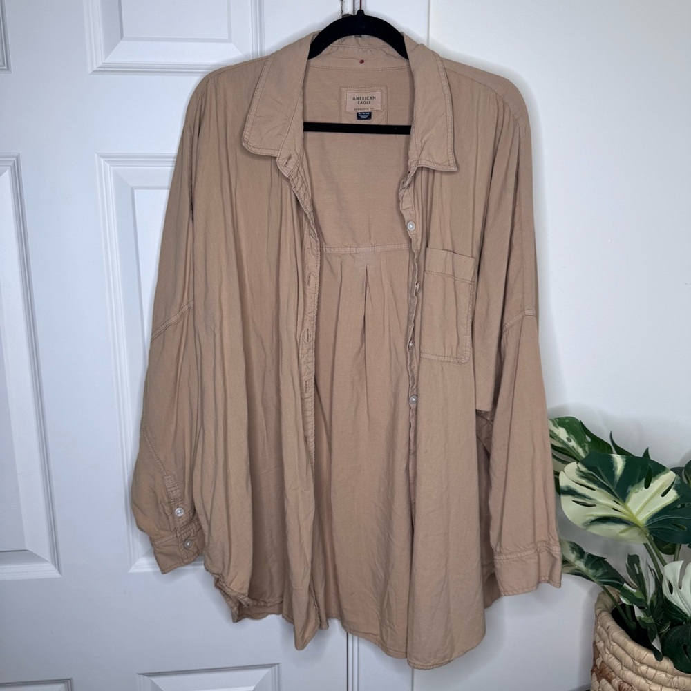American Eagle Boyfriend Fit Button Up XL - Picture 3 of 7